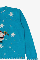 Vintage Blue Tiara International Santa Ugly Christmas Cardigan (2000s)