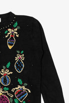Vintage Black Arriviste Ornaments Ugly Christmas Cardigan (1990s)