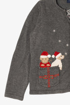 Vintage Gray Crazy Horse Dogs Ugly Christmas Cardigan (2000s)