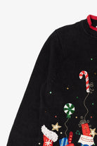 Vintage Black Carly St. Claire Stockings Ugly Christmas Cardigan (1990s)