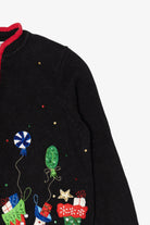 Vintage Black Carly St. Claire Stockings Ugly Christmas Cardigan (1990s)