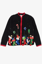 Vintage Black Carly St. Claire Stockings Ugly Christmas Cardigan (1990s)