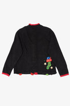 Vintage Black Carly St. Claire Stockings Ugly Christmas Cardigan (1990s)