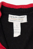 Vintage Black Carly St. Claire Stockings Ugly Christmas Cardigan (1990s)