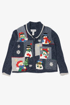 Vintage Blue Star Originals Snowmen Ugly Christmas Cardigan (2000s)