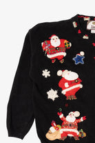 Vintage Black Tiara International Santa Ugly Christmas Cardigan (2000s)