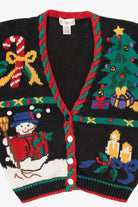Vintage Black Rosanna Ugly Christmas Cardigan (1980s)