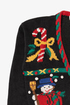 Vintage Black Rosanna Ugly Christmas Cardigan (1980s)
