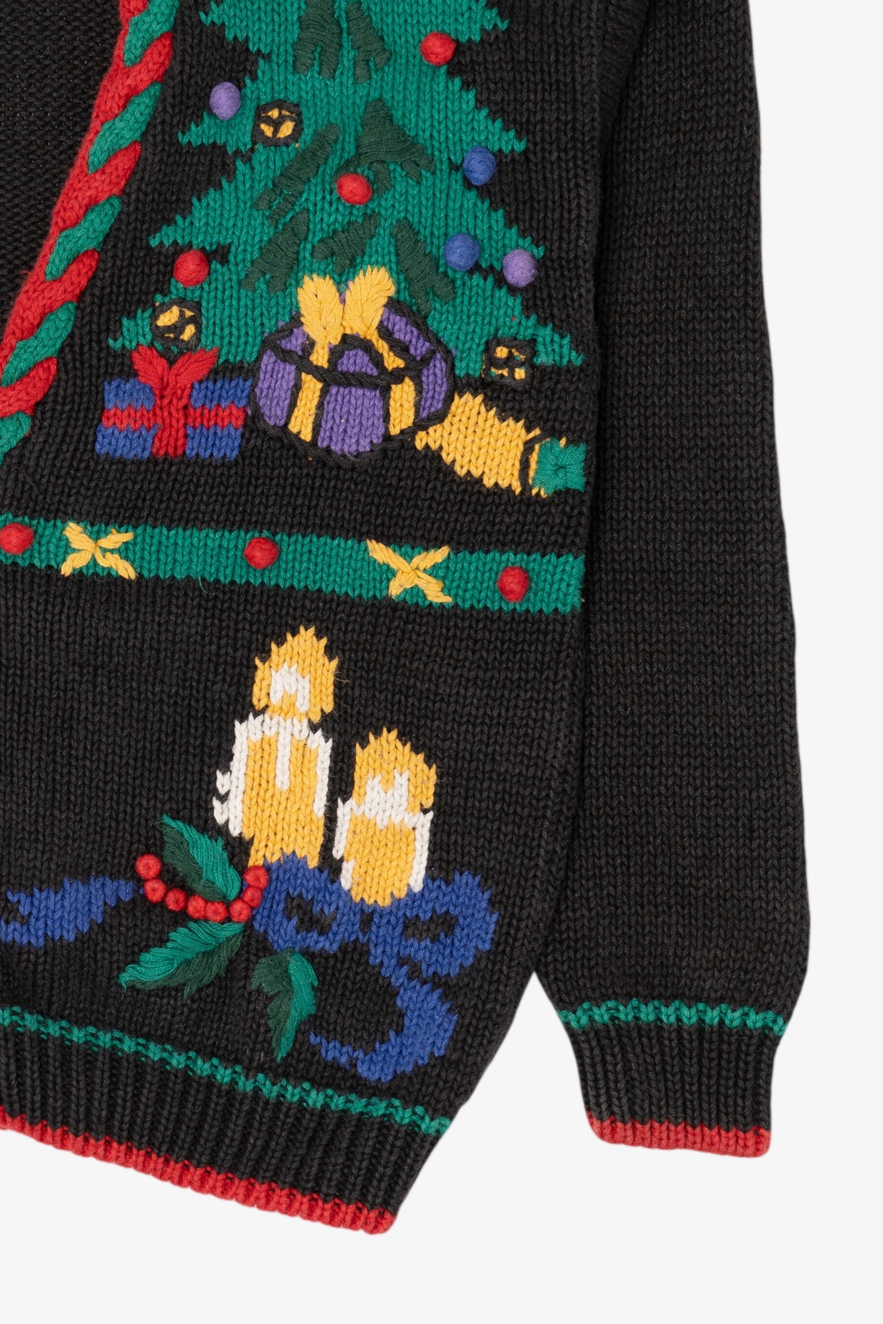 Vintage Black Rosanna Ugly Christmas Cardigan (1980s)