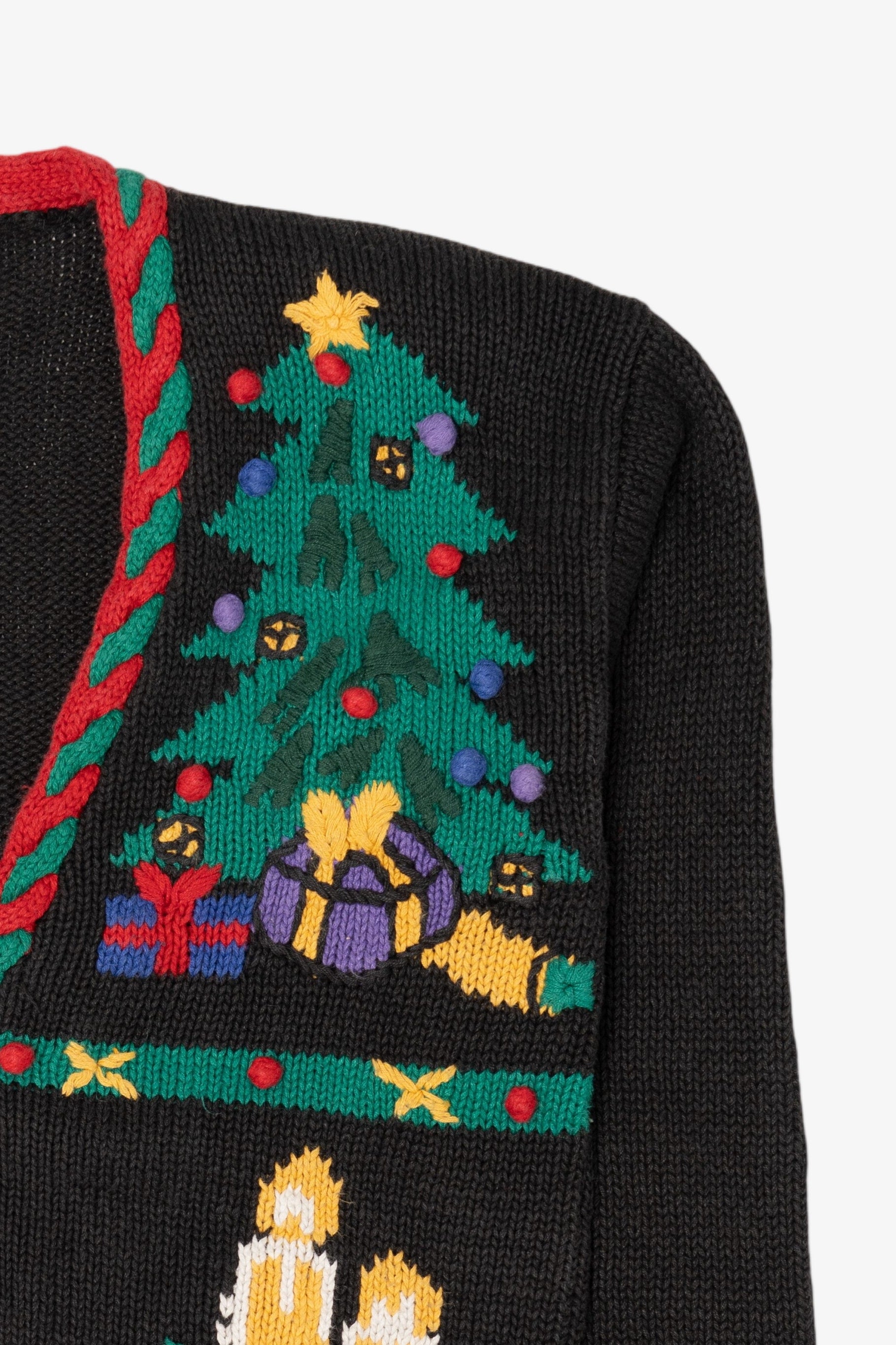 Vintage Black Rosanna Ugly Christmas Cardigan (1980s)
