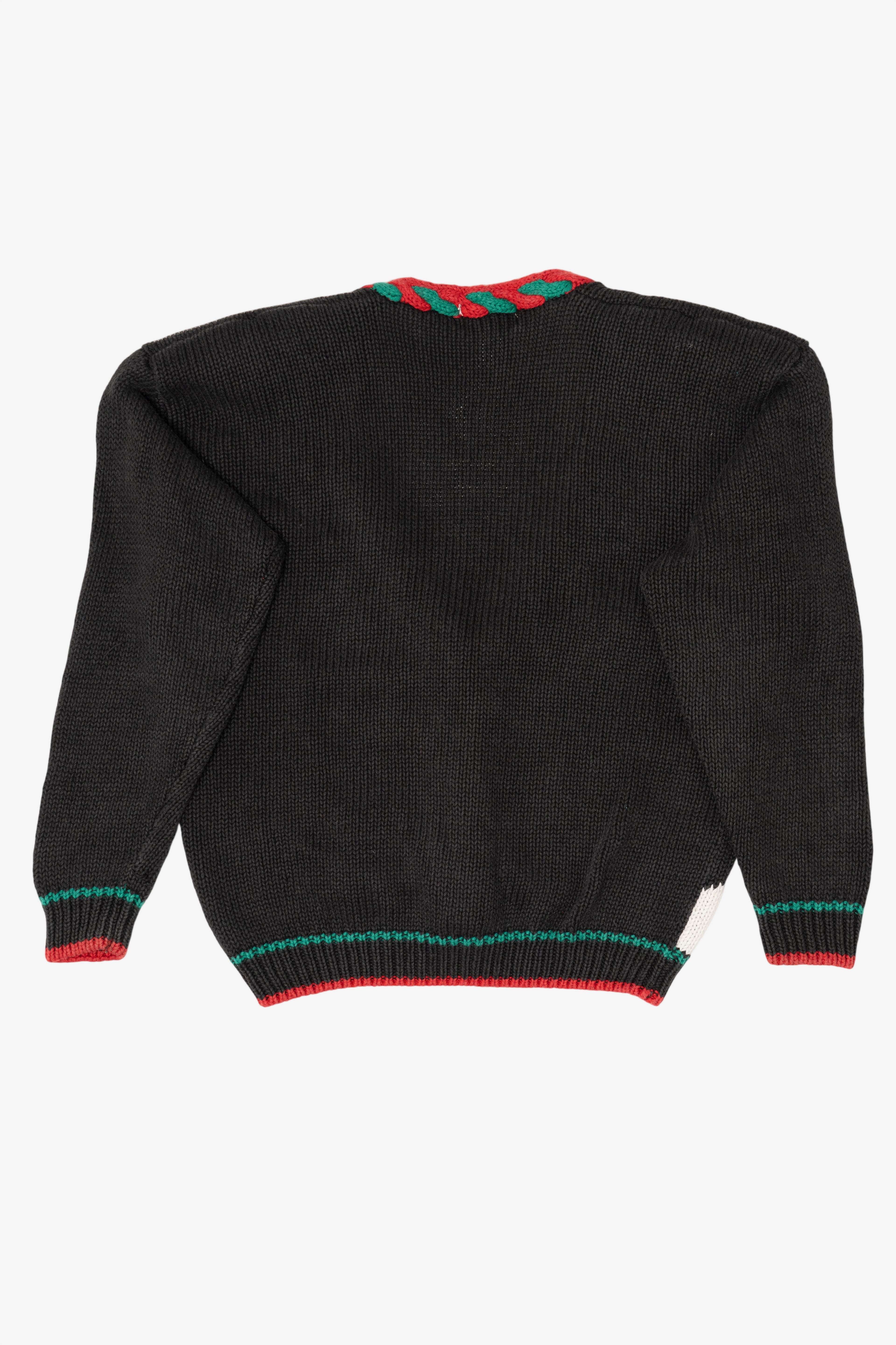 Vintage Black Rosanna Ugly Christmas Cardigan (1980s)
