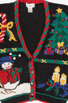 Vintage Black Rosanna Ugly Christmas Cardigan (1980s)