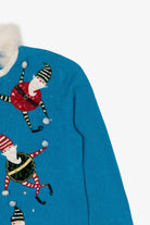 Vintage Blue Tiara International Santa Elves Ugly Christmas Cardigan (2000s)
