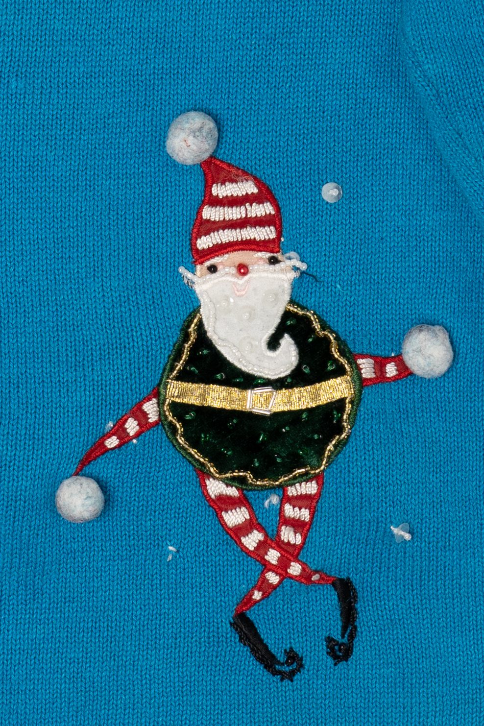 Vintage Blue Tiara International Santa Elves Ugly Christmas Cardigan (2000s)