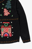 Vintage Black All Points Santa Ugly Christmas Cardigan (1990s)