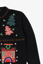 Vintage Black All Points Santa Ugly Christmas Cardigan (1990s)