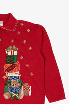 Vintage Red Heirloom Collectible Presents Ugly Christmas Cardigan (2000s)