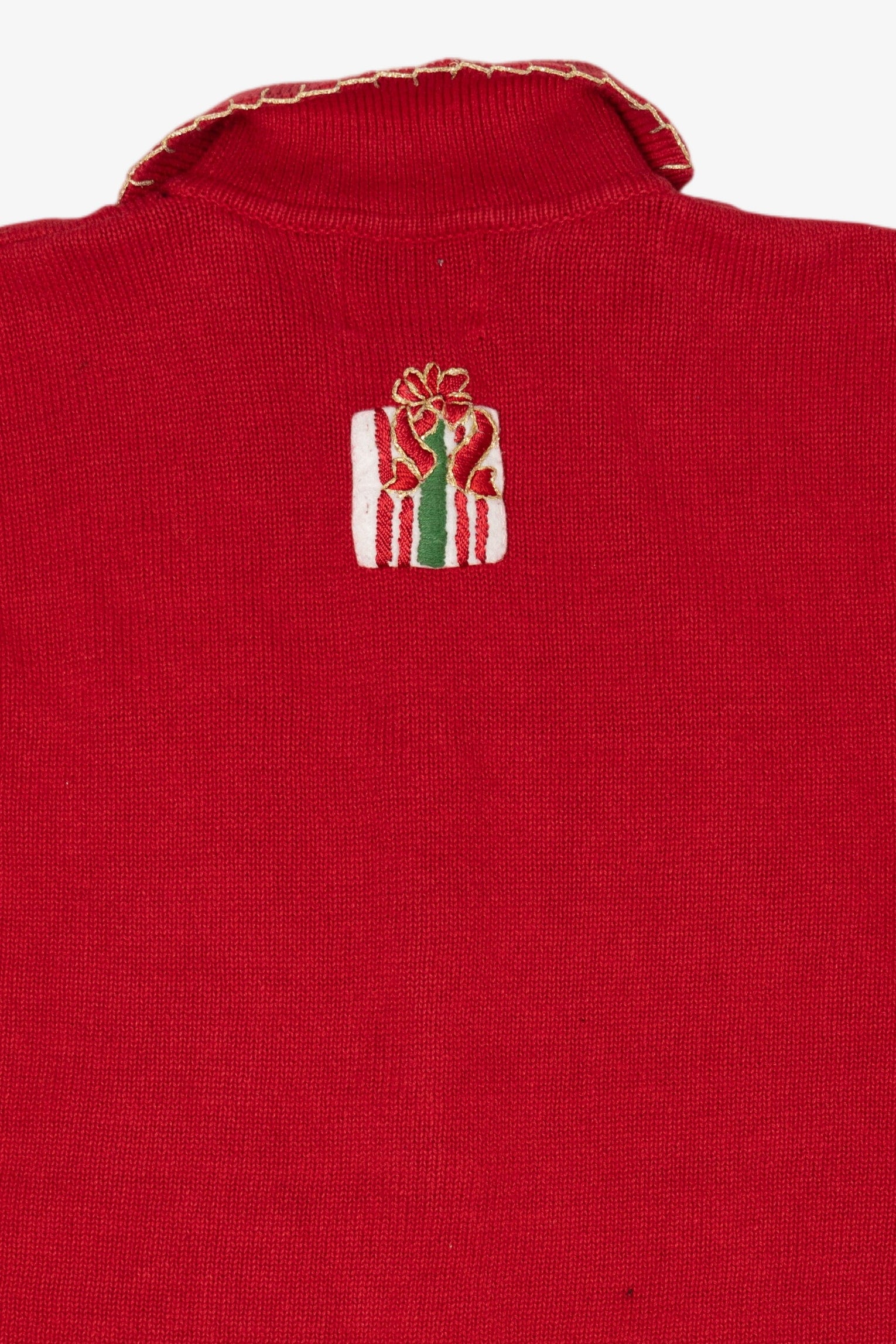 Vintage Red Heirloom Collectible Presents Ugly Christmas Cardigan (2000s)
