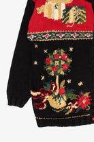 Vintage Black Private Collection Ugly Christmas Cardigan (1990s)