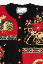 Vintage Black Private Collection Ugly Christmas Cardigan (1990s)