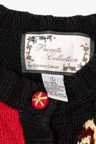 Vintage Black Private Collection Ugly Christmas Cardigan (1990s)