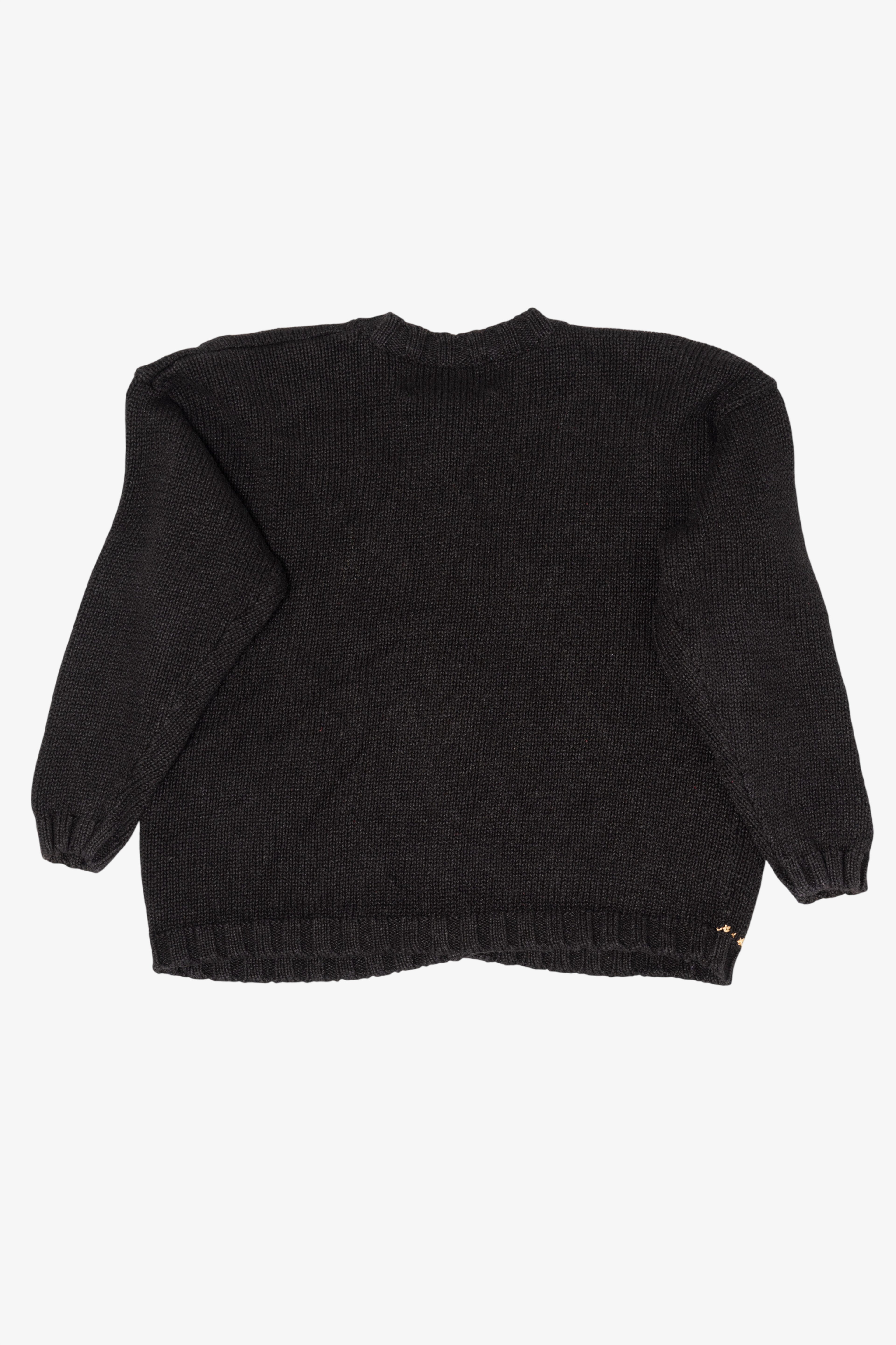 Vintage Black Private Collection Ugly Christmas Cardigan (1990s)