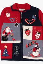 Vintage Red White Stag Ugly Christmas Cardigan (1990s)