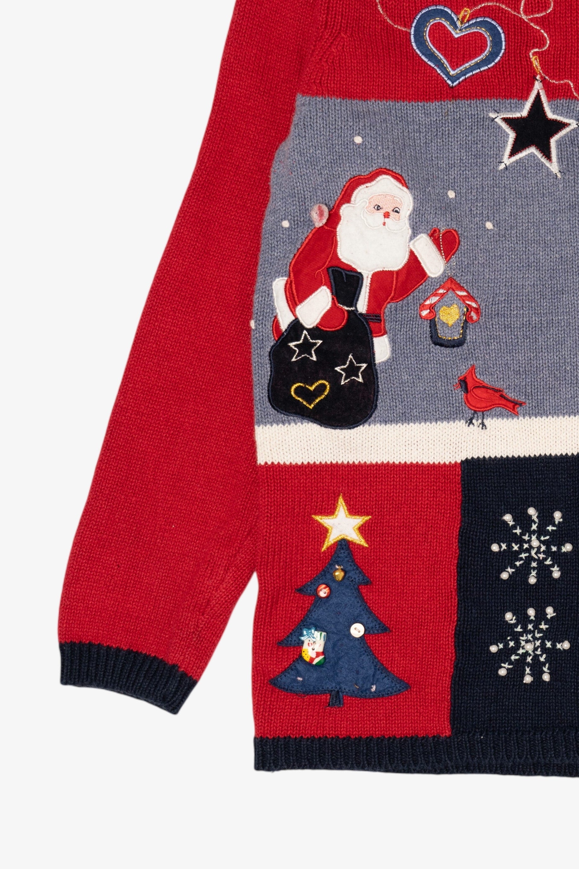 Vintage Red White Stag Ugly Christmas Cardigan (1990s)