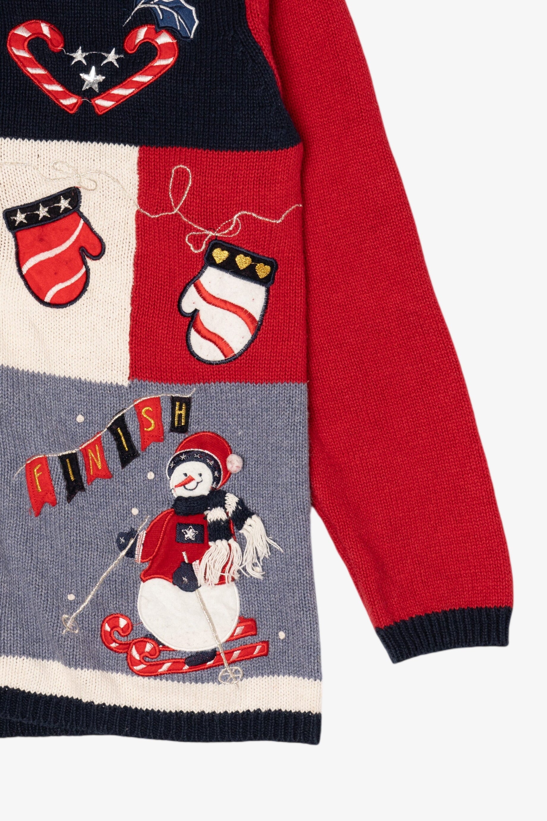 Vintage Red White Stag Ugly Christmas Cardigan (1990s)