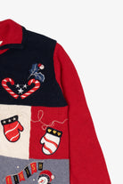 Vintage Red White Stag Ugly Christmas Cardigan (1990s)
