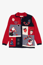 Vintage Red White Stag Ugly Christmas Cardigan (1990s)