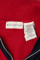 Vintage Red White Stag Ugly Christmas Cardigan (1990s)