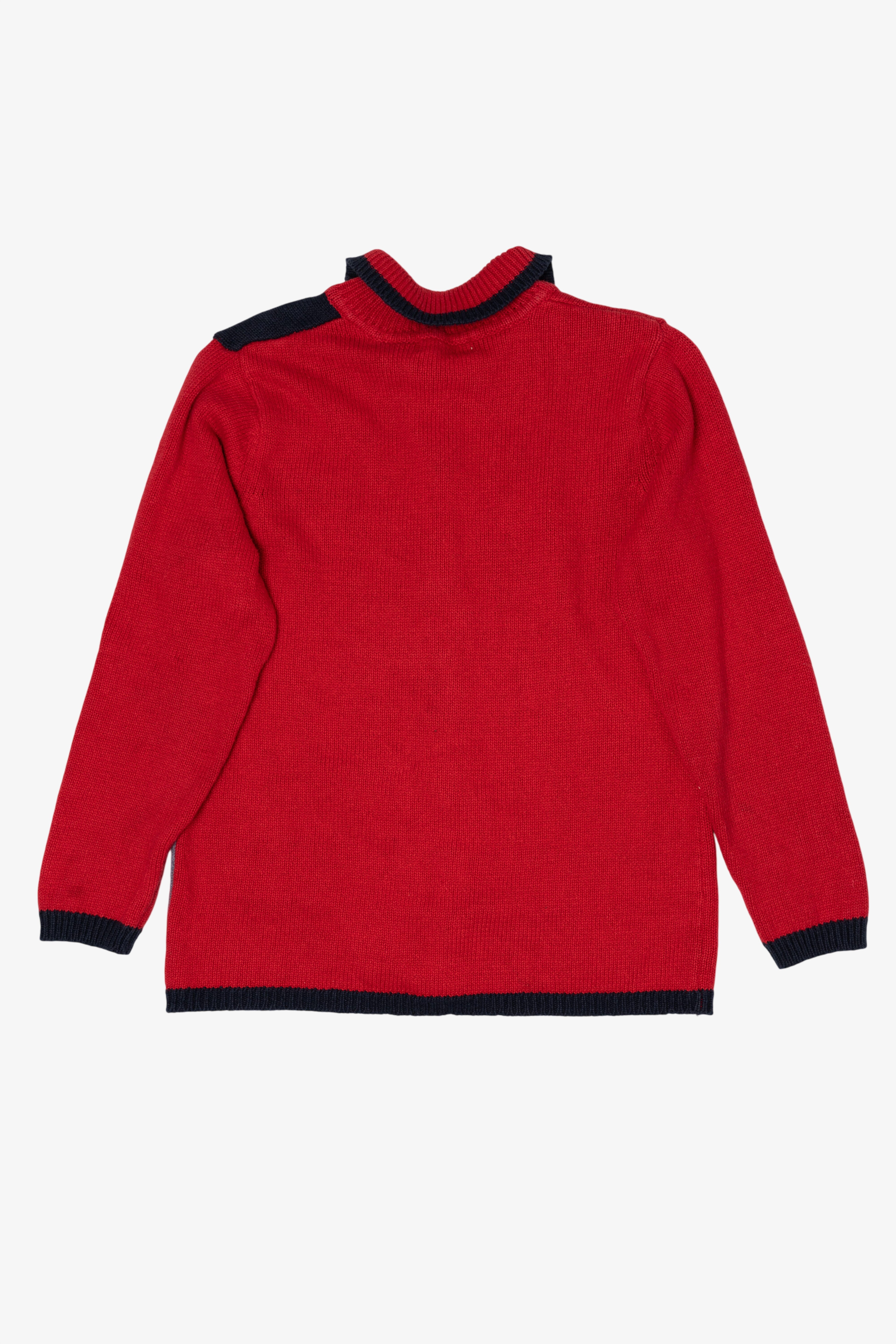 Vintage Red White Stag Ugly Christmas Cardigan (1990s)