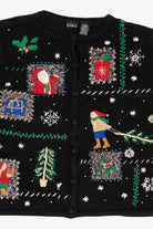 Vintage Black Erika Ugly Christmas Cardigan (1990s)