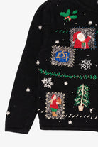 Vintage Black Erika Ugly Christmas Cardigan (1990s)