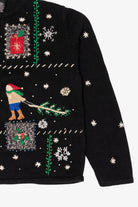 Vintage Black Erika Ugly Christmas Cardigan (1990s)