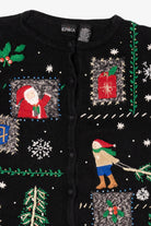 Vintage Black Erika Ugly Christmas Cardigan (1990s)