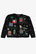 Vintage Black Erika Ugly Christmas Cardigan (1990s)