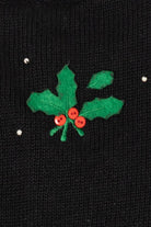 Vintage Black Erika Ugly Christmas Cardigan (1990s)