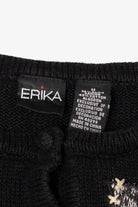 Vintage Black Erika Ugly Christmas Cardigan (1990s)