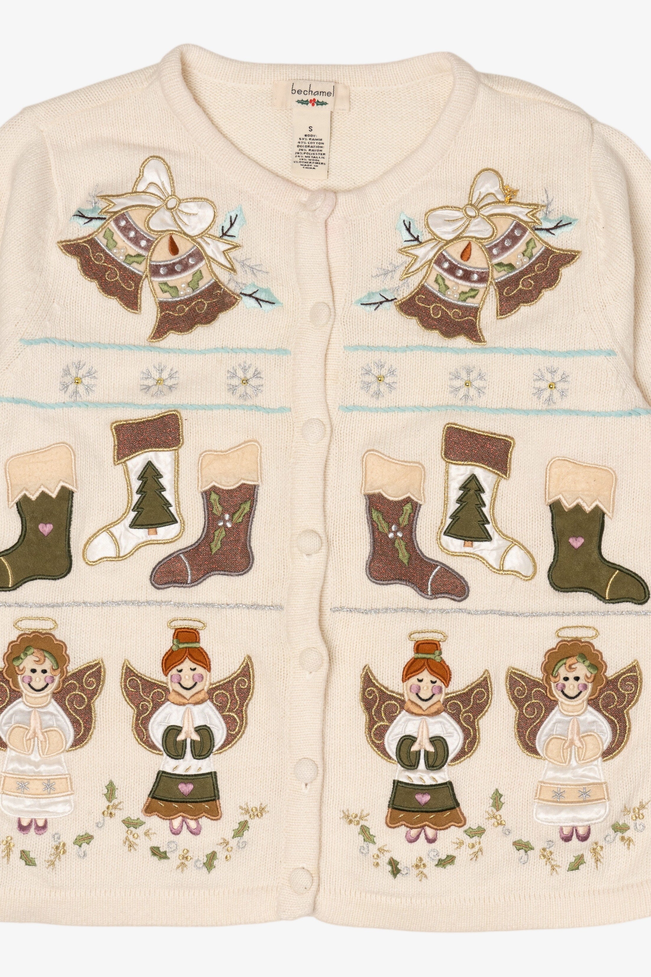 Vintage Bechamel Angels Ugly Christmas Cardigan (1990s)