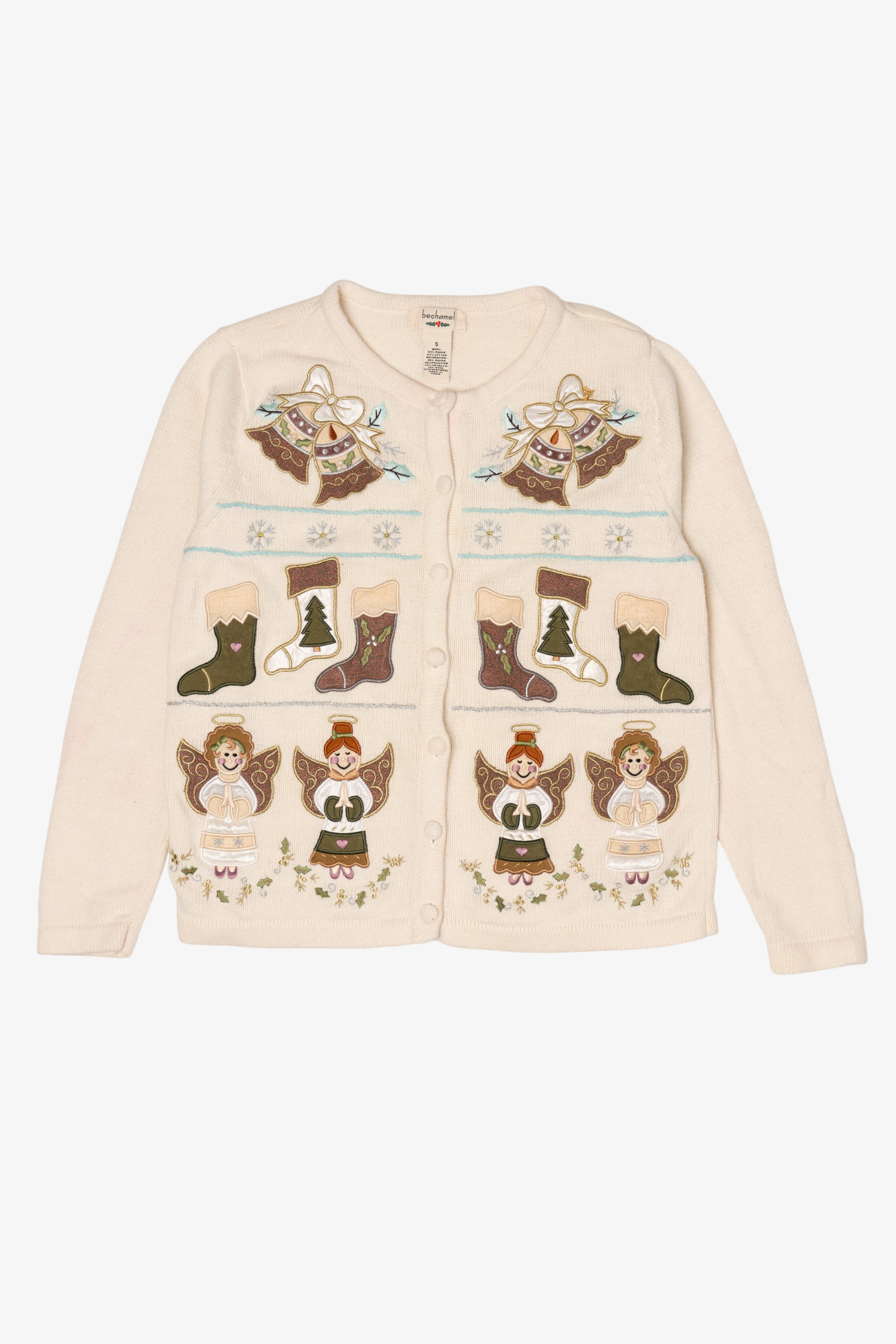Vintage Bechamel Angels Ugly Christmas Cardigan (1990s)