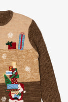 Vintage Brown Heirloom Collectibles Santa Ugly Christmas Cardigan (2000s)