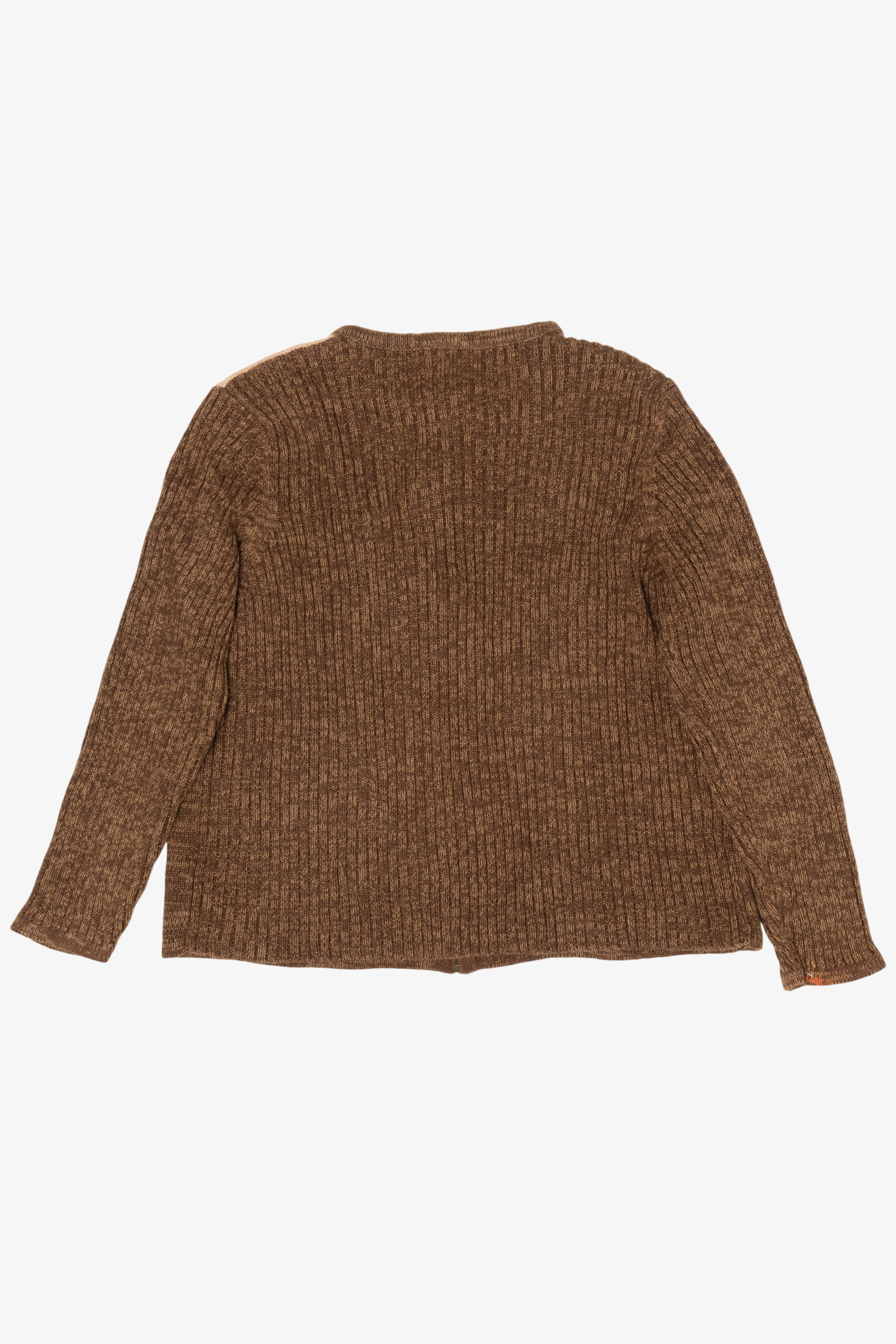 Vintage Brown Heirloom Collectibles Santa Ugly Christmas Cardigan (2000s)