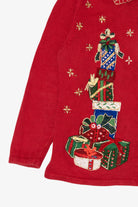 Vintage Red Heirloom Collectible Presents Ugly Christmas Cardigan (2000s)