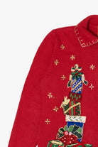 Vintage Red Heirloom Collectible Presents Ugly Christmas Cardigan (2000s)