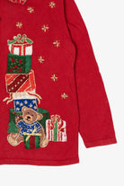 Vintage Red Heirloom Collectible Presents Ugly Christmas Cardigan (2000s)