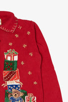 Vintage Red Heirloom Collectible Presents Ugly Christmas Cardigan (2000s)