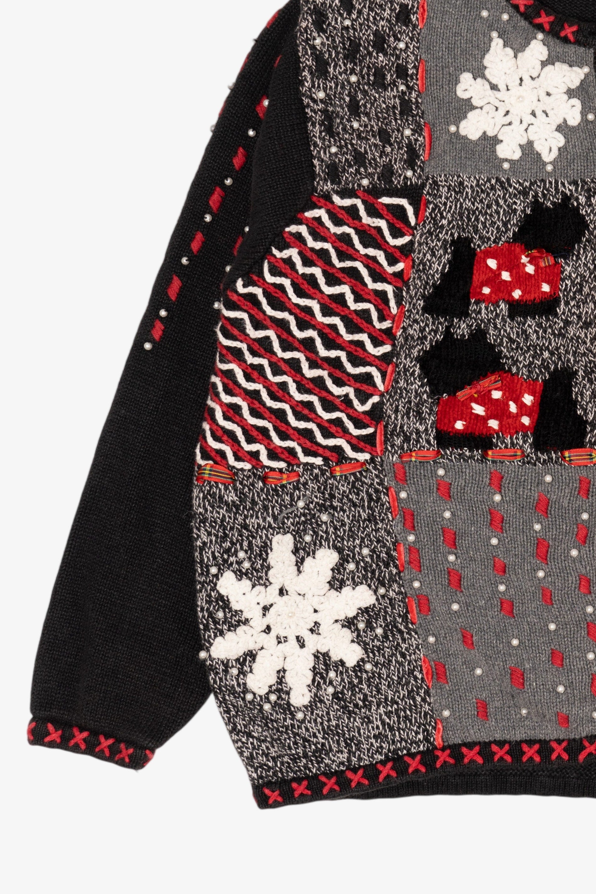 Vintage Gray Designers Originals Studio Dogs Christmas Cardigan (1990s)