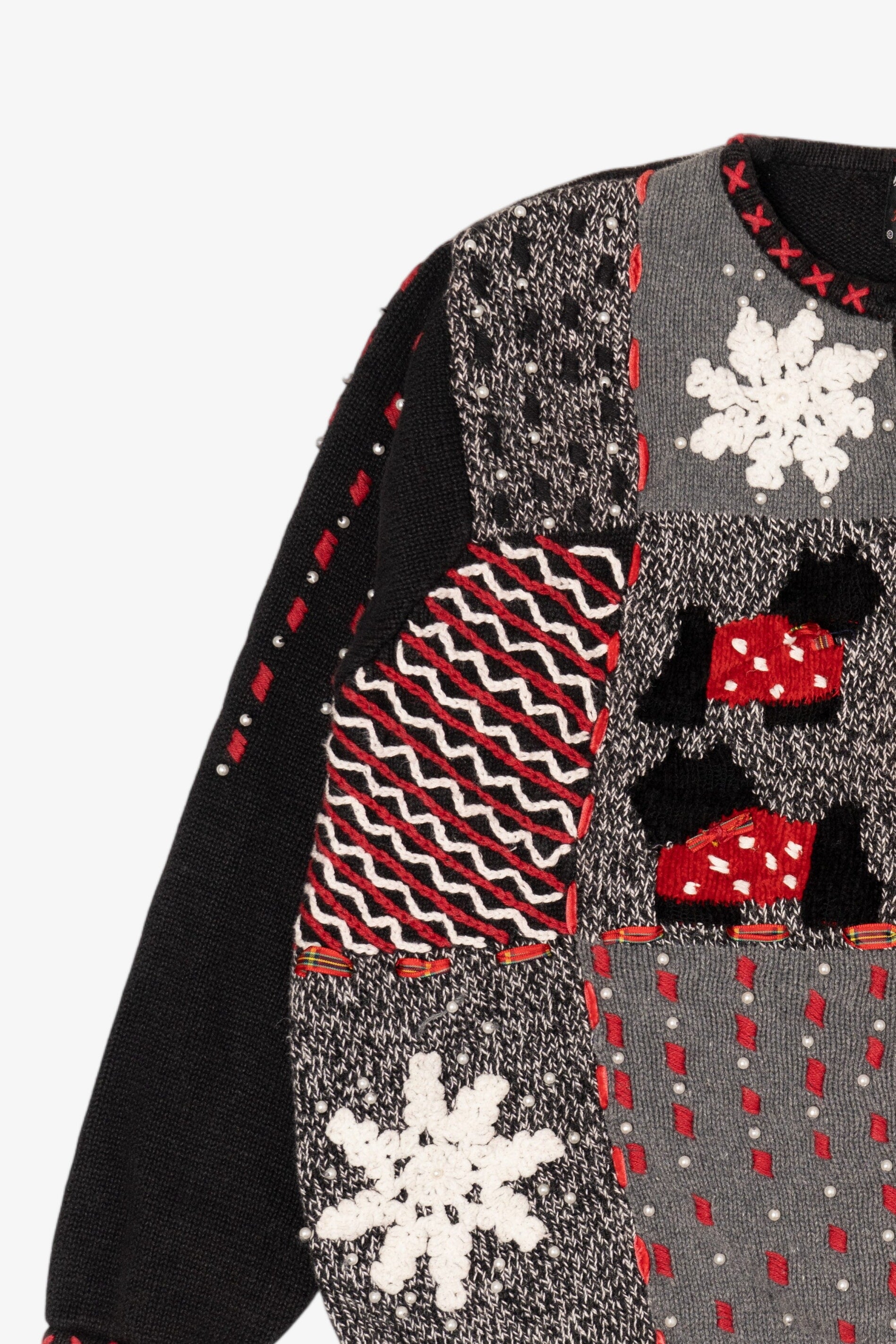 Vintage Gray Designers Originals Studio Dogs Christmas Cardigan (1990s)